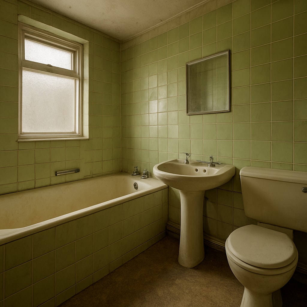 Dated bathroom before refurbishment